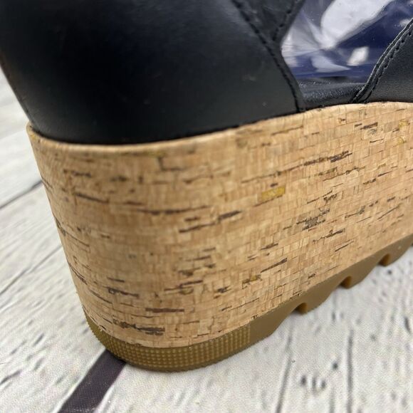 SOREL Cameron Flatform Lace Sandals Women Size 7 Black EUC - Picture 8 of 11